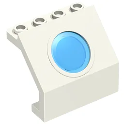 Panel 4 x 3 x 3 with Porthole with Trans Light Blue Glass / White