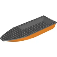 Boat 28 x 8 with Dark Bluish Gray Top [Complete Assembly] / Orange