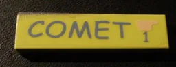 Tile 1 x 4 with 'COMET' and '1' Pattern (Sticker) - Set 5941 / Medium Lime