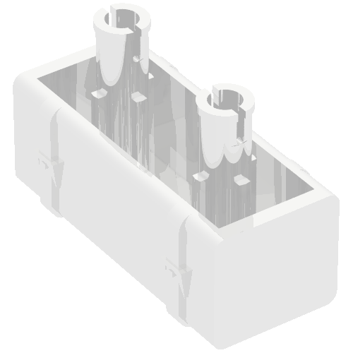 Lego Fuel Tank 2 x 4 [Two Pins] / Chrome Silver