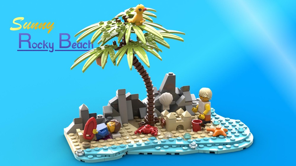 Lego Sunny Rocky Beach (Made for a lego Ideas Contest)