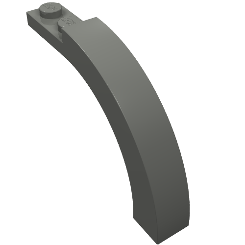 Lego Brick Arch 1 x 6 x 3 1/3 Curved Top / Dark Bluish Gray