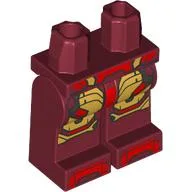Hips and Dark Red Legs with Iron Man Armor, Red Belt, Gold Plating Print / Dark Red