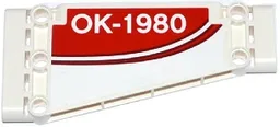 Technic, Panel Plate 5 x 11 x 1 Tapered with Red Stripe and 'OK-1980' on Red Background Pattern Model Left Side (Sticker) - Set 42040