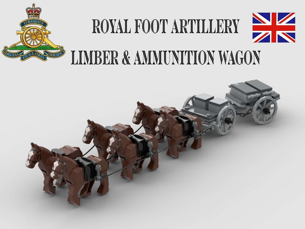 Lego British Napoleonic Royal Artillery Limber and Ammunition Wagon