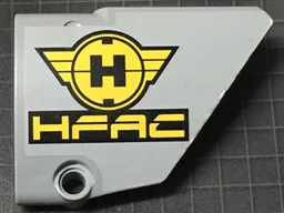 Technic, Panel Fairing #14 Large Short Smooth, Side B with Black and Yellow Hero Factory Symbol and 'HFAC' Pattern (Sticker) - Set 7160