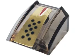 Slope, Curved 2 x 2 Lip with Black Dots and Dark Red Stripe on Gold Background Pattern (Sticker) - Set 7714