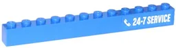 Brick 1 x 12 with White '24-7 SERVICE' and Phone Pattern on Right (Sticker) - Set 60056
