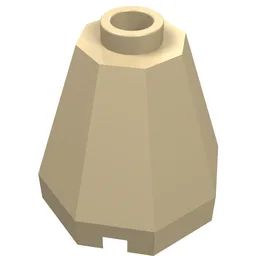 Cone 2 x 2 x 1 2/3 Octagonal, Open Stud / Tan