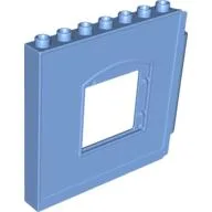 Duplo Building Wall 1 x 8 x 6 with Window Opening, Hinge on Right / Medium Blue
