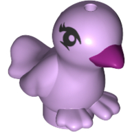 Lego Animal, Bird, Two Feet with Magenta Beak and Black Eyes Pattern