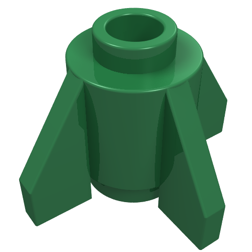 Lego Brick Round 1 x 1 with Fins, Open Stud / Green