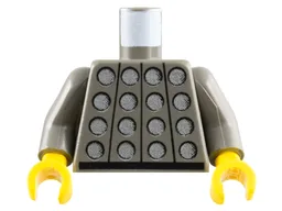 Torso Studded Armor with Silver Circles, Black Belt Pattern / Dark Gray Arms / Yellow Hands