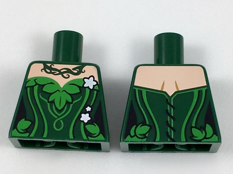 Lego Torso Batman Poison Ivy Plant Foliage White Flowers Pattern