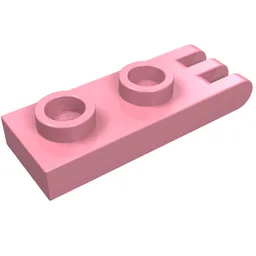 Hinge Plate 1 x 2 with 3 Fingers [Hollow Studs] / Pink