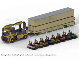 Fairground Tractor with Bumper Car Trailer