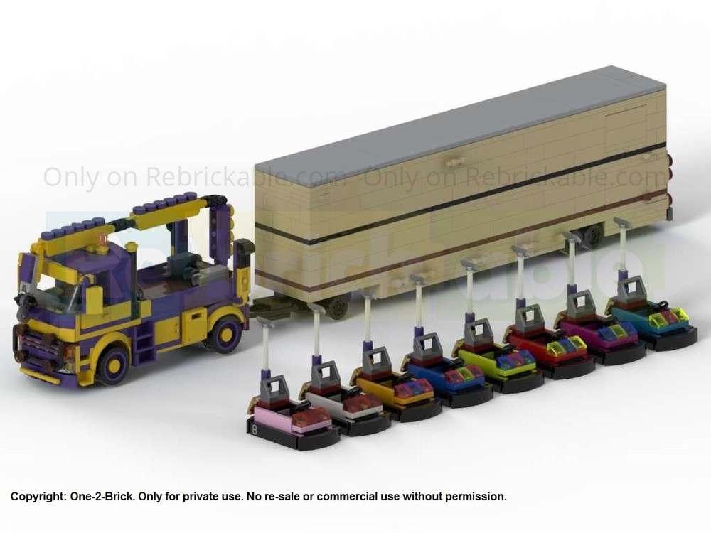 Lego Fairground Tractor with Bumper Car Trailer