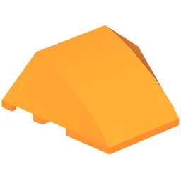 Brick Wedged, Curved 4 x 3 No Studs [Plain] / Orange