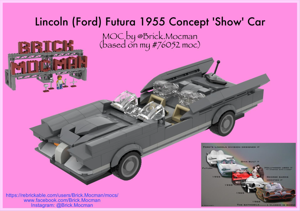 Lego Ford (Lincoln) Futura Concept Car - 1955 Grey