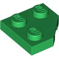 Wedge Plate 2 x 2 Cut Corner / Green