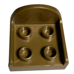 Duplo Chair with 4 Studs and Rounded Back / Flat Dark Gold