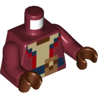 Torso Jacket, Pixelated, Tan Undershirt, Dark Blue Belt Print, Dark Red Arms, Reddish Brown Hands / Dark Red