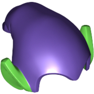 Lego Hat Drooping with Pointy Ears Bright Green pattern / Dark Purple