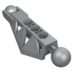 Large Figure Skeletal, Limb, with 2 Ball Joints, and 3 Holes (Rahkshi) / Pearl Light Gray
