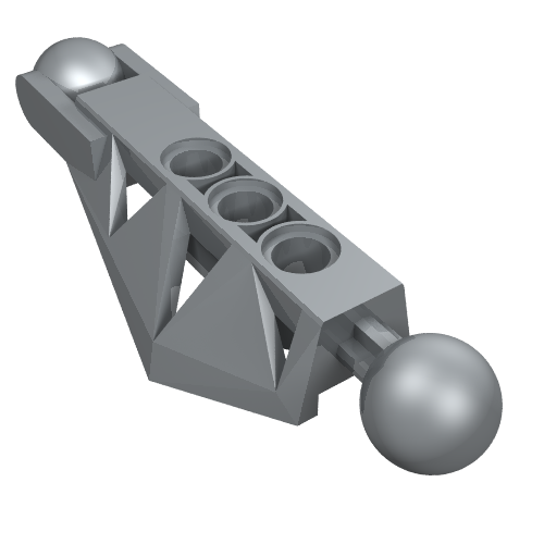 Lego Large Figure Skeletal, Limb, with 2 Ball Joints, and 3 Holes (Rahkshi) / Pearl Light Gray