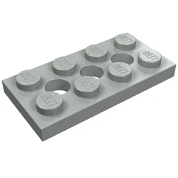 Technic Plate 2 x 4 [3 Holes] / Light Gray