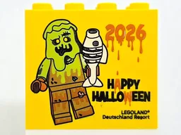 Brick 2 x 4 x 3 with 2026 HAPPY HALLOWEEN LEGOLAND Deutschland Resort Pattern