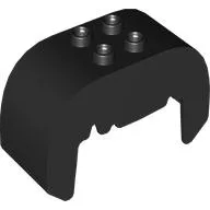 Duplo Brick, Hair, 2 x 2 Top Studs, Straight, Jagged Bangs / Black