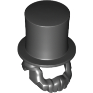 Lego Hair and Hat, Stovepipe Hat with Beard [Lincoln] / Black