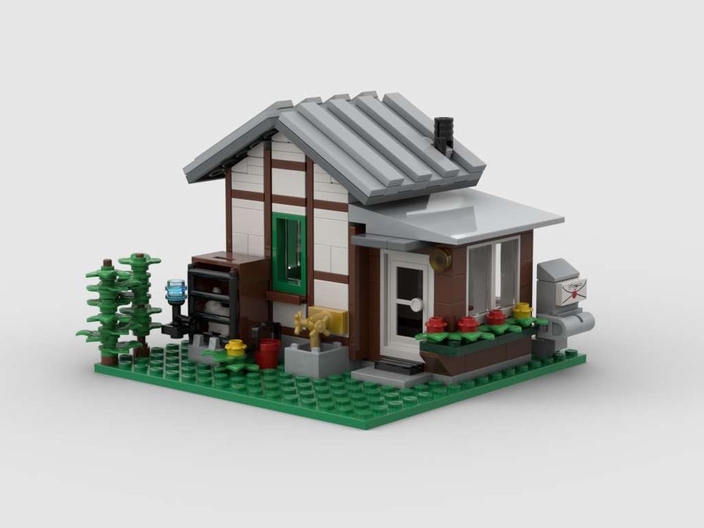 Lego Eisenbahn Bahnübergang Bahnwärterhaus - railway barrier station keeper's house