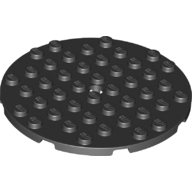 Lego Plate Round 8 x 8 / Black