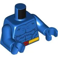 Torso, Dark Blue Fur, Yellow Belt, Red Belt Buckle with X Print, Blue Arms and Hands / Blue