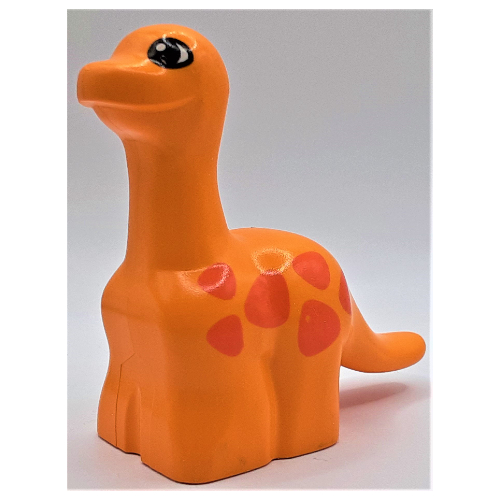 Lego Duplo Dinosaur Brachiosaurus Baby with Orange Spots Print / Medium Orange