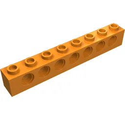 Technic Brick 1 x 8 [7 Pin Holes] / Orange