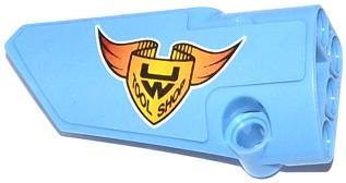Lego Technic, Panel Fairing # 3 Small Smooth Long, Side A with Emblem with 'UW' and 'TOOL SHOP' Pattern (Sticker) - Set 42022