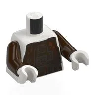 Torso, Dark Brown Armor Plating, Red Stains Print, Dark Brown Arms, White Hands / White