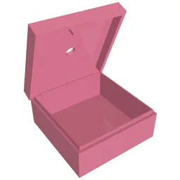 Box 3.5 x 3.5 x 1.3 with Hinged Lid / Medium Dark Pink