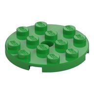 Lego Plate Round 4 x 4 with Pin Hole / Bright Green