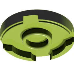 Tile Round 2 x 2 with Bottom Stud Holder / Lime