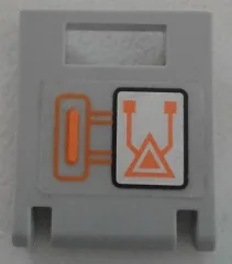 Container, Box 2 x 2 x 2 Door with Slot with Orange Circuitry Pattern (Sticker) - Set 70317