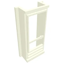 Door 1 x 2 x 4 with Glass for Slotted Bricks / White