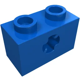 Technic Brick 1 x 2 with Axle Hole Type 2 [X Opening] / Blue