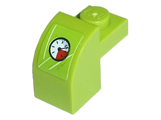 Lego Slope, Curved 2 x 1 x 1 1/3 with Recessed Stud with Gauge Pattern (Sticker) - Set 8188