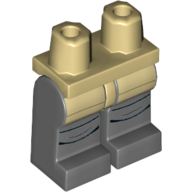 Lego Hips and Dark Bluish Gray Legs with Tan Thighs and Creases on Knees Print / Tan