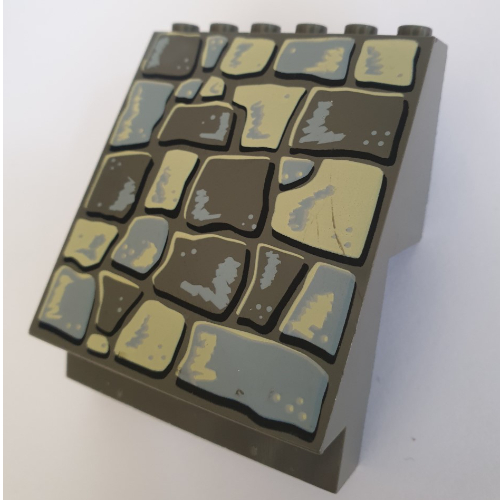 Lego Panel 4 x 6 x 6 Sloped with Multicolored Rock Print
