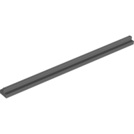 Lego Vehicle Track, Train, Plain Rail Straight (no slots, no notches on end) / Dark Bluish Gray